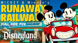 Mickey and Minnie's Runaway Railway at Disneyland 2023 FULL RIDE POV 4K