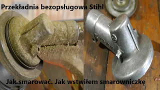 @RPGarażowo. Przekładnia bezobsługowa kosy Stihl. Demontaż, jak smarować, jak wstawić smarowniczkę.