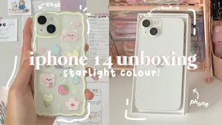 iPhone 14 unboxing + set up (starlight colour and 128 GB) 