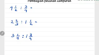 Pembagian pecahan campuran | soal matematika SD dan SMP