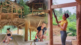 TIMELAPSE: Start to FINISH alone BUILD LOG CABIN - Building a wooden house, daily life