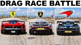 FH5 Dragrace - FxxK Evo vs Veneno vs Senna