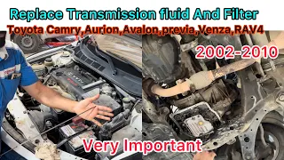 Toyota Camry Transmission fluid And Filter Replacement 2002-2010
