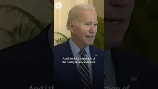 Biden congratulates Democrats on holding Senate: 'Bigger the number, the better' | USA TODAY #Shorts