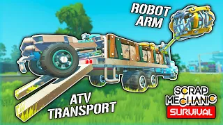 I UPGRADED My TRUCK With a Robotic Arm & Retractable Ramps! (Scrap Mechanic Survival Ep. 15)