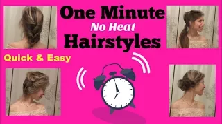 7 One Minute Hairstyles For Busy Days & Lazy Days | No Heat | Quick & Easy