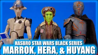 Star Wars Black Series Ahsoka Series Hera Syndulla Marrok and Professor Huyang Hasbro Figure Review