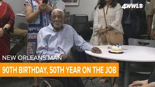 90-year-old man celebrates half a century on the job