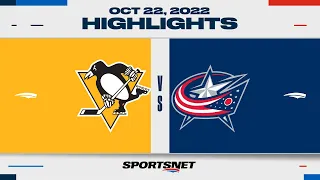 NHL Highlights | Penguins vs. Blue Jackets - October 22, 2022