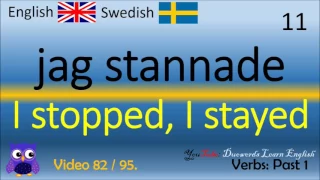 82 Verbs Past 1 verb förbi Svenska - Engelska Ord / Swedish - English Words/ Lär dig Engelska