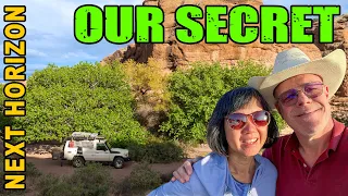 We don't tell you where we are! Secret camp somewhere in New Mexico. Pan Americana 4x4 Troopy