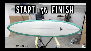 M.O.T.E inspired surfboard build. Start to finish. Hand shaping - Glassing - Sanding