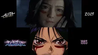 Alita: Battle Angel (2019/1993) side-by-side comparison