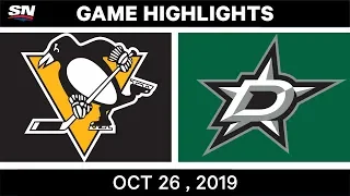 NHL Highlights | Penguins vs Stars - Oct. 26, 2019