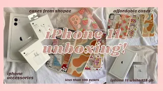 iPhone 11 Unboxing! (white, 128 gb) + affordable cases from shopee || Eli