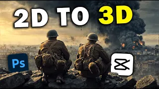 How To Turn 2D photo to 3D ANIMATION In CAPCUT + PHOTOSHOP (History edition)