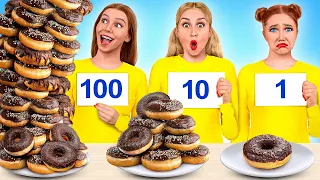 1, 10 або 100 Шарів їжі Челендж | Божевільний челендж Multi DO Challenge