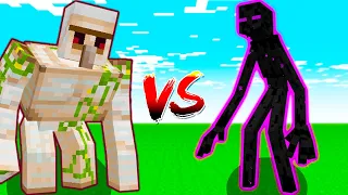 IRON GOLEM vs MUTANT ENDERMAN (Minecraft Mob Battle)