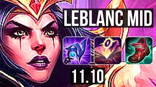 LEBLANC vs SYLAS (MID) | 7/0/8, 69% winrate, Godlike | KR Master | v11.10