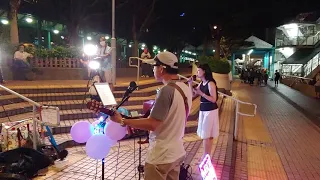 Yesterday #  Maria & Sunny busking @ Central Ferry Pier no. 6 # 27/6/2020