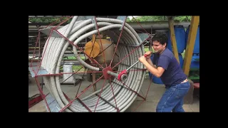Construcción de una Bomba Espiral (Spiral waterwheel pump)