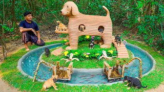 Rescue Puppies Build Mud Dog House And Craft House