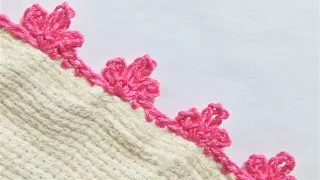 EASY AND QUICK CROCHET EDGING FOR HANDKERCHIEF.