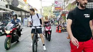 Walking the streets of Patong. 2024. Phuket.🧳🛴