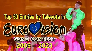 Top 50 Entries by Televote in Eurovision Song Contest (2009-2023)