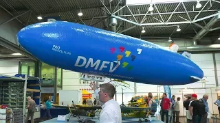 GIANT RC MODEL AIRSHIP FLIES THROUGH THE EXHIBITION HALL!! * RC AIRSHIP INDOOR FLIGHT