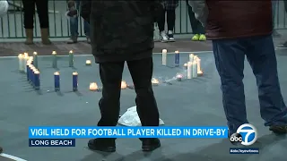 Vigil honors former Lakewood HS football player killed in drive-by shooting in Long Beach