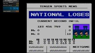 R.B.I. Baseball NES Lose a Game Speedrun (1:14) by Rockyzip 8/7/21 PB