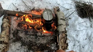 Как быстро разжечь костер зимой | Идеальная растопка | Лесной чай