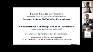 Webinar para estudiantes/ Catálisis de Startup Ciencia