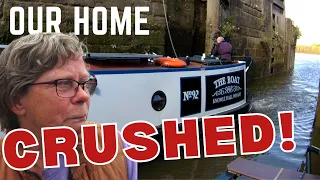 Narrowboat Home CRUSHED | We Were In A Dangerous Situation! | Vlog 128