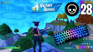 28 Elimination Solo Squads Gameplay 😴 Full Game + Keyboard Sounds (Fortnite Chapter 4 Season 2)