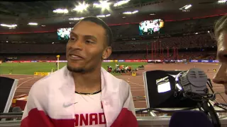 Usain Bolt Congratulates Andre De Grasse on 100M Bronze at 2015 World Championships