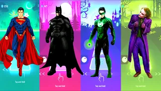 Superman 🆚  Batman 🆚 Green Lantern 🆚 Joker | DC Heroes | Tiles Hop Fun Ball
