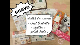 Bravo aux gagnants des concours "Chat Quarelle" et "Aiguilles à pointe boule"