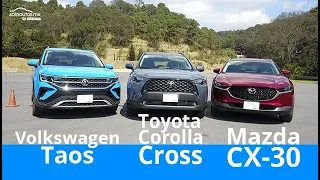Toyota Corolla Cross vs Mazda CX30 vs VW Taos - Test Técnico - Comparativo