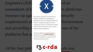 🚨#XDC: R3 Corda Selected By Federal Government!!🚨 #XDC #XRP #XLM #GBEX #WTK