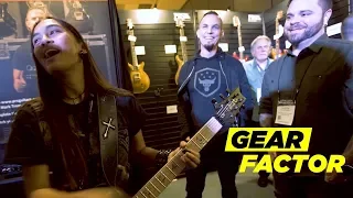 Mark Tremonti + BTBAM's Dustie Waring Surprise Shredder Keona Lee at NAMM - Gear Factor