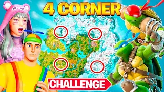 The NINJA TURTLES 4 CORNER Challenge In Fortnite!