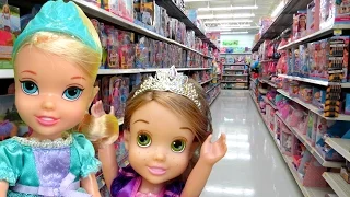TOY HUNT with ELSA and Rapunzel toddlers ! Lots of toys and dolls ! Playing , singing