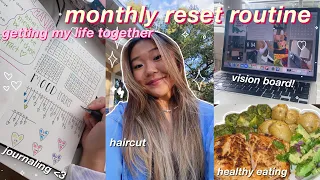 MY MONTHLY RESET ROUTINE! getting my life together (vision board, journaling, cleaning)