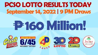 PCSO Lotto Result September 14, 2022 9PM Draw