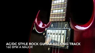 Hard Rock AC/DC Style Guitar Backing Track in A Major | 160 BPM