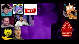 Реакция летсплейщиков на появление бёрнтрапа в игре five nights with Freddie SB