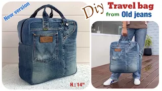 diy denim travel bags from old jeans ,sewing diy a denim travel bags tutorial, old jeans reuse ideas