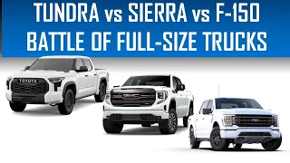 TOYOTA TUNDRA vs GMC SIERRA vs FORD F-150 - FULL SIZE TRUCK COMPARISON BY ENGINEER